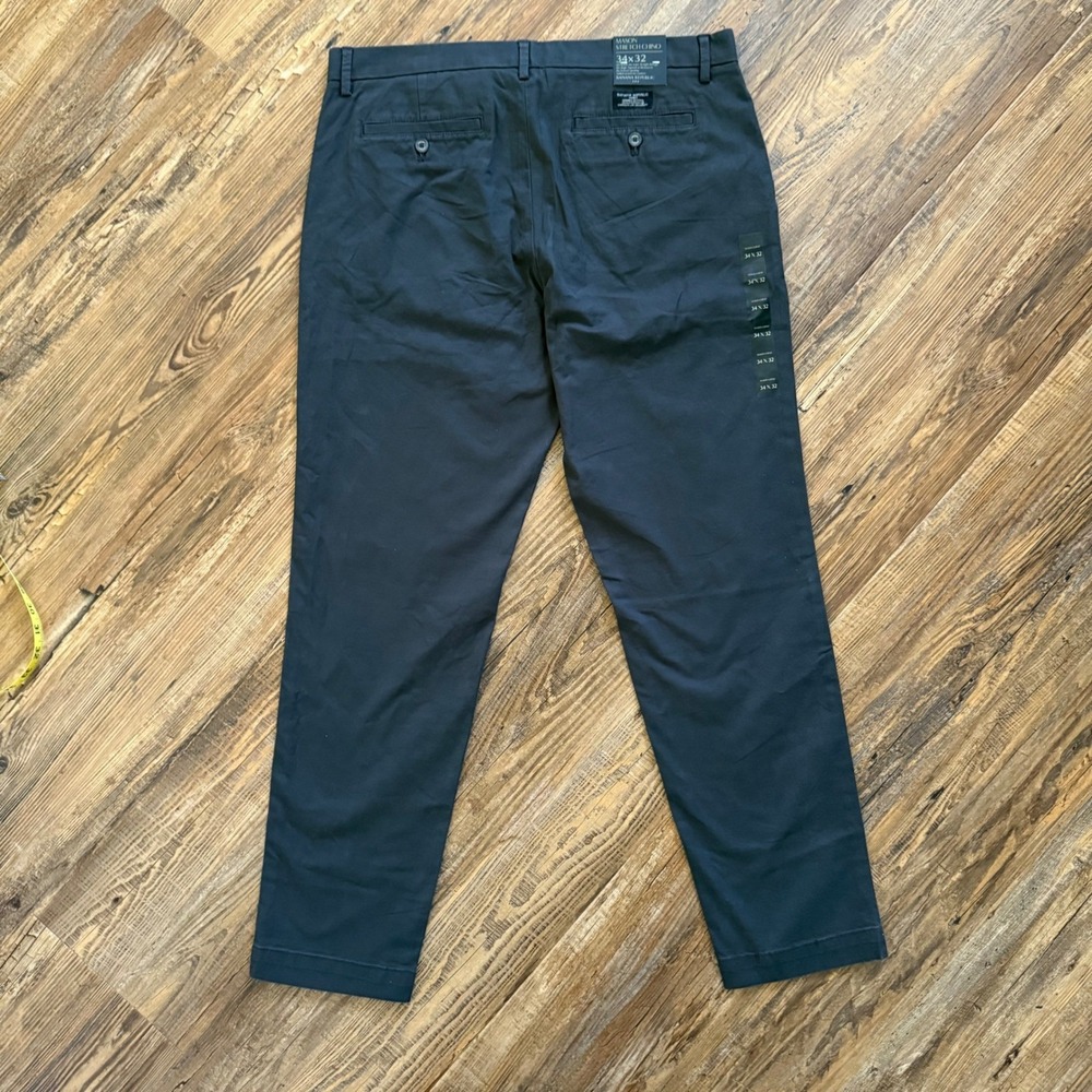NEW Banana Republic Mason Stretch Chino Mens 34x32 Charcoal Gray Athletic Khaki - Picture 3 of 10